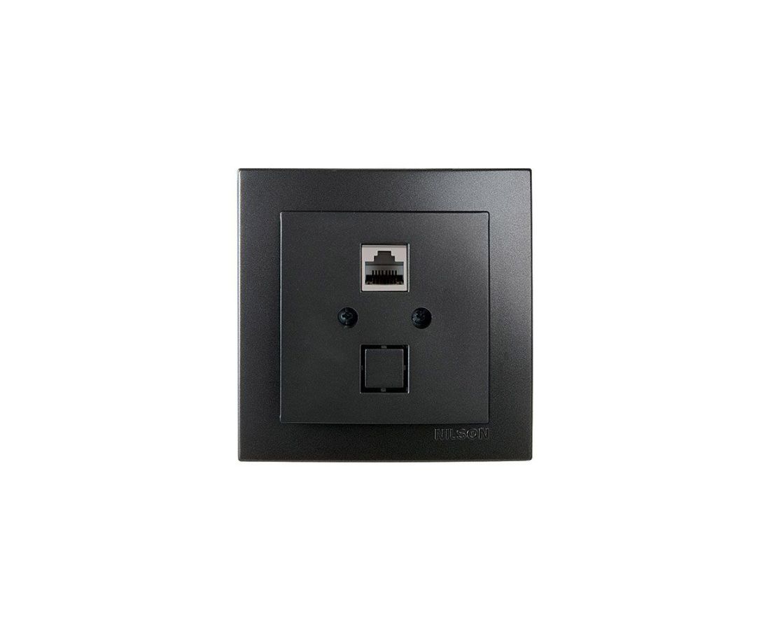 როზეტი ინტერნეტის CAT5 touran black - 24221044 — როზეტები და ჩამრთველები